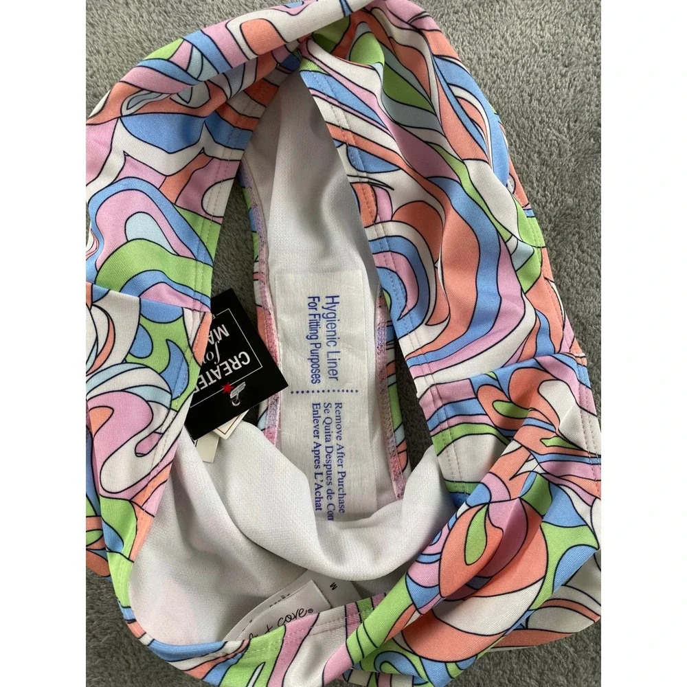 Salt + Cove Womens High Waist Bikini‎ Bottoms Psychedelic Swirl Multi Color Sz M